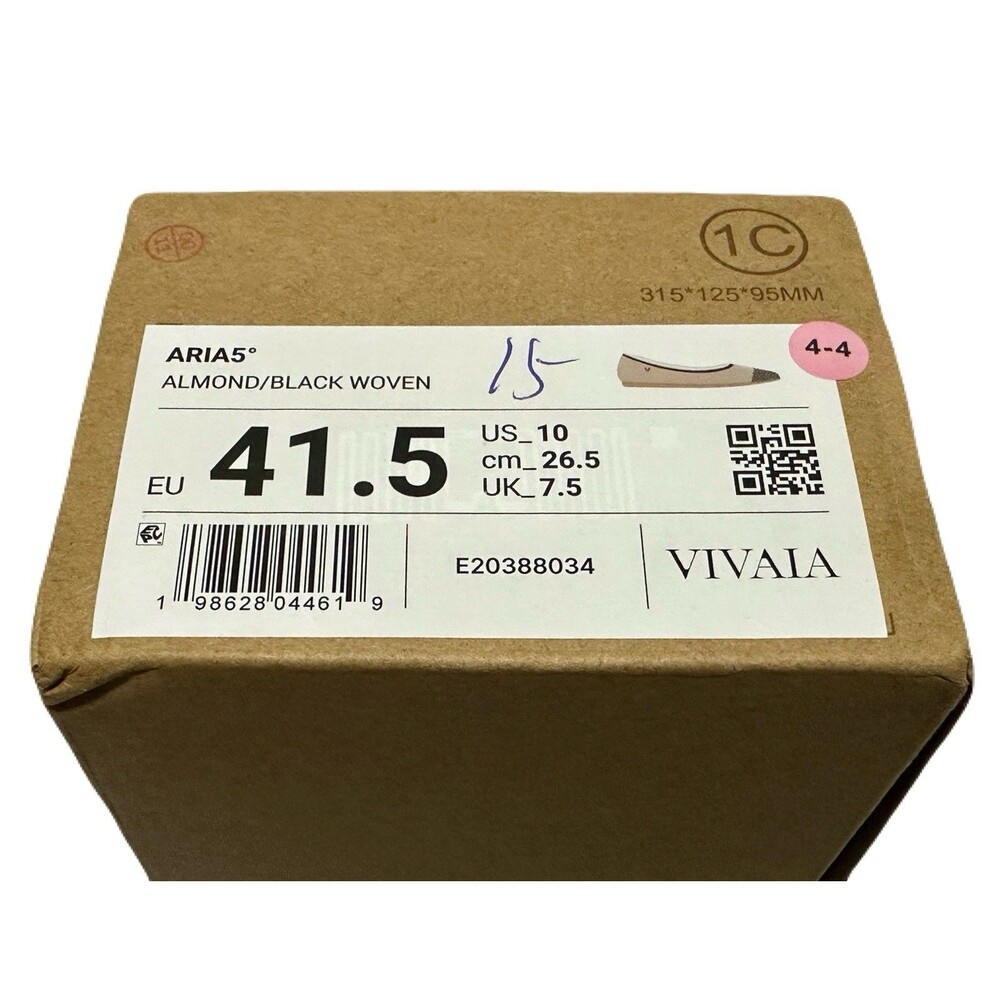 NEW Vivaia Womens Size 10 41.5 EU Almond & Black Aria Pointed Toe Ballet Flats - Picture 10 of 11